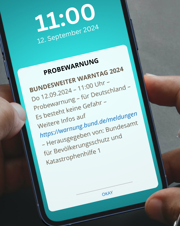 Warnmeldung auf einem Smartphone